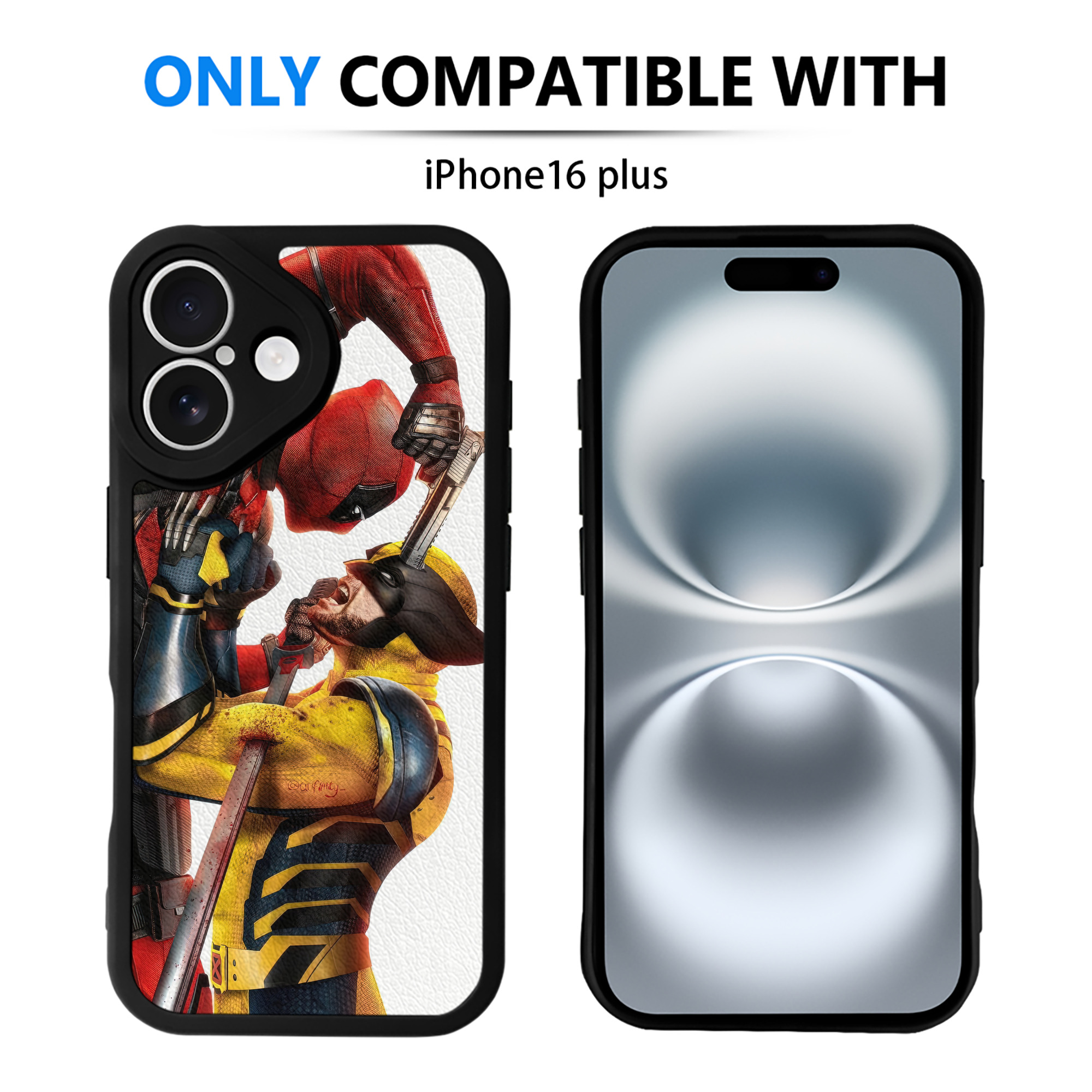 （画像用） Deadpool デッドプール 【iPhone 16シリーズ対応】シリコンスマホケース（レザー調） 材質：シリコン